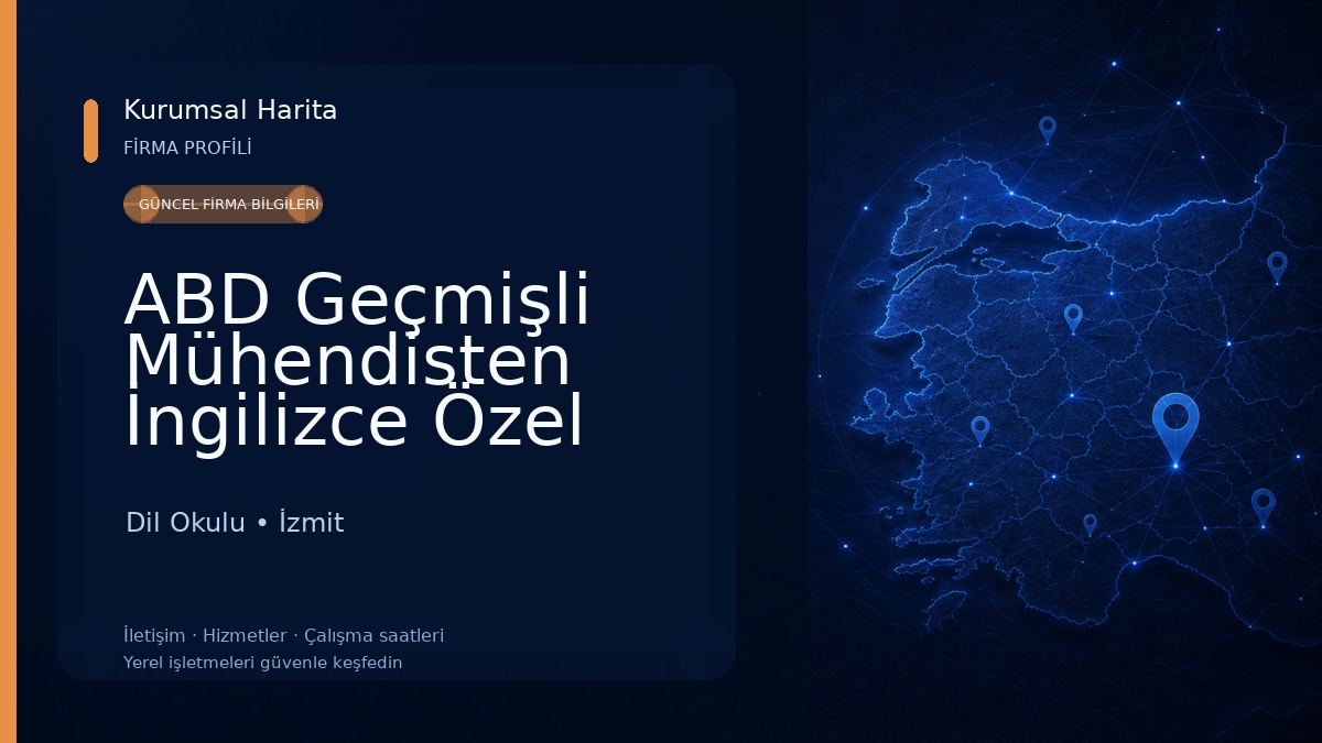 ABD Geçmişli Mühendisten İngilizce Özel Ders 