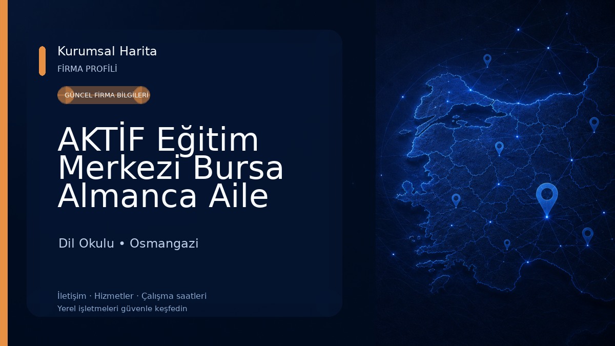 AKTİF Eğitim Merkezi Bursa Almanca Aile Birleşimi-Almanca A1 Hazırlık Kursu 