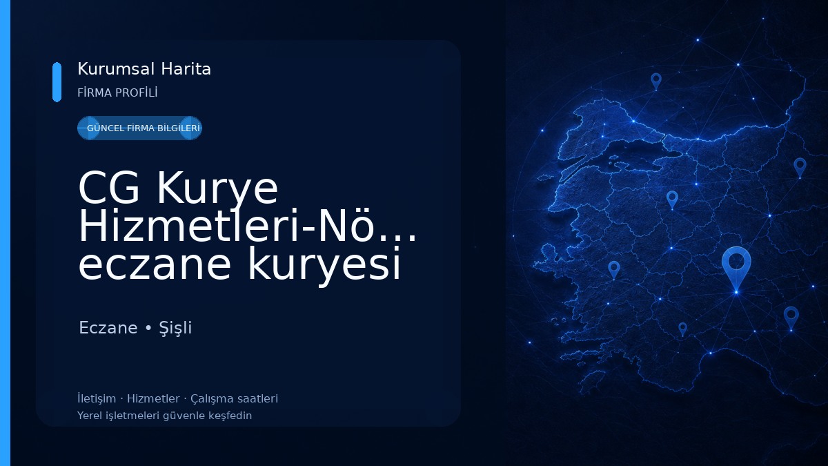 CG Kurye Hizmetleri-Nöbetçi eczane kuryesi Eczane