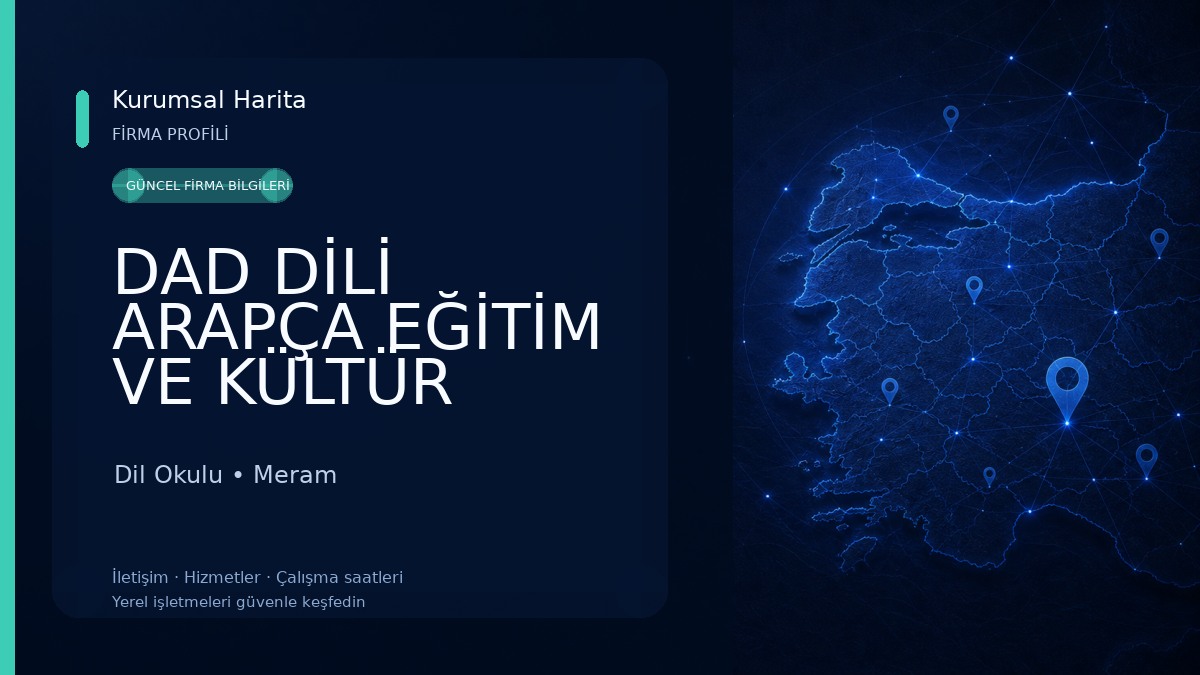 DAD DİLİ ARAPÇA EĞİTİM VE KÜLTÜR BİRLİĞİ DERNEĞİ Dil Okulu