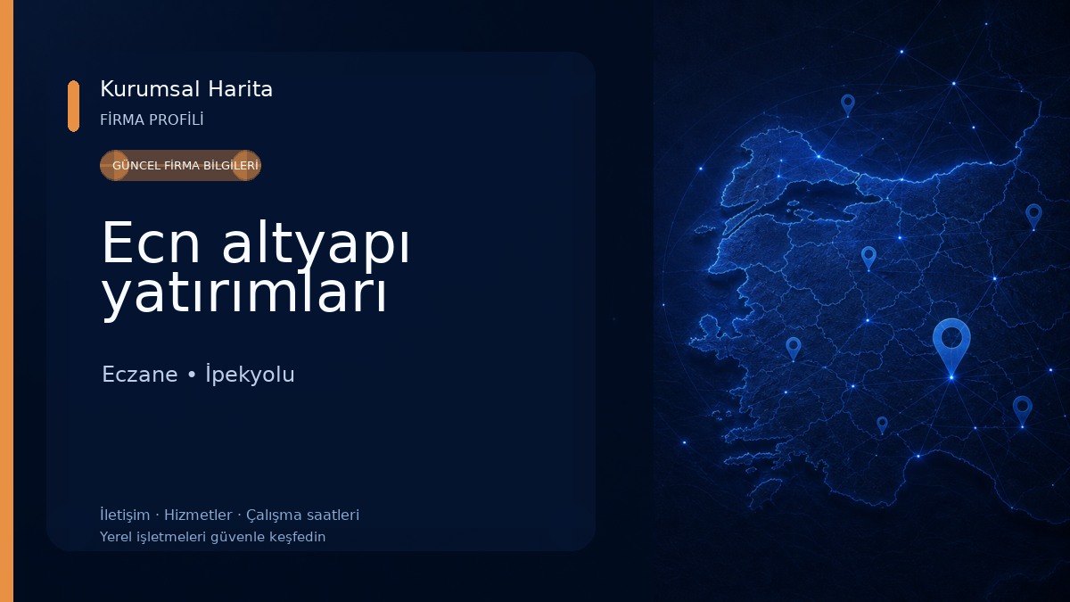 Ecn altyapı yatırımları Eczane