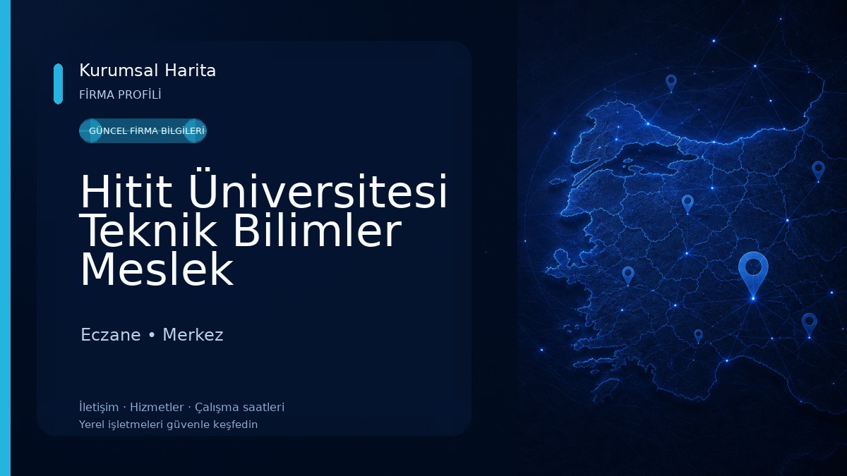 Hitit Üniversitesi Teknik Bilimler Meslek Yüksekokulu Eczane